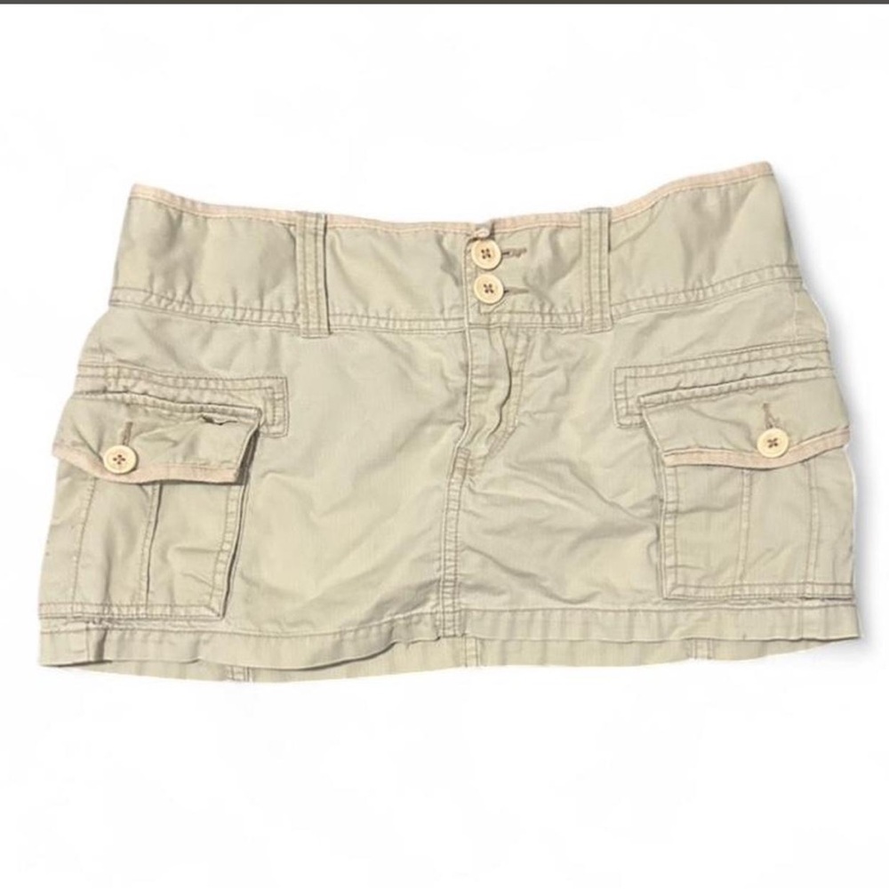 Y2K hollister Women's Tan Cargo mini skirt